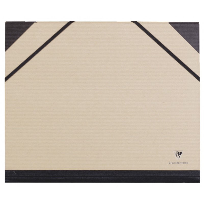 color negro Clairefontaine Kraft Verge 44500C lomo 30 mm, interior 50 x 70 cm, exterior 52 x 72 cm Carpeta de dibujo con gomas 