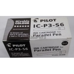 Caja Recambio Tinta Pilot 12 Negro Casa Piera Barcelona