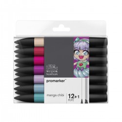 Set 12+1 Promarker Manga Chibi Winsor&Newton doble punta - Casa Piera