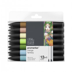 Set 12+1 Promarker Manga Fantasy Winsor&Newton doble punta - Casa Piera