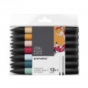 Set 12+1 Promarker Winsor&Newton a doppia punta