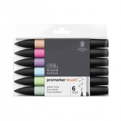 Set 6 Tonos pastel Brush Promarker doble punta - Casa Piera