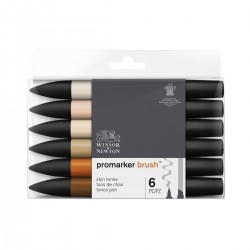 Set 6 Tonos piel Brush Promarker doble punta - Casa Piera