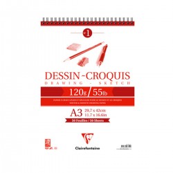 Bloc Dibujo Dessin Croquis Clairefontaine Espiral 120g Casa Piera Barcelona