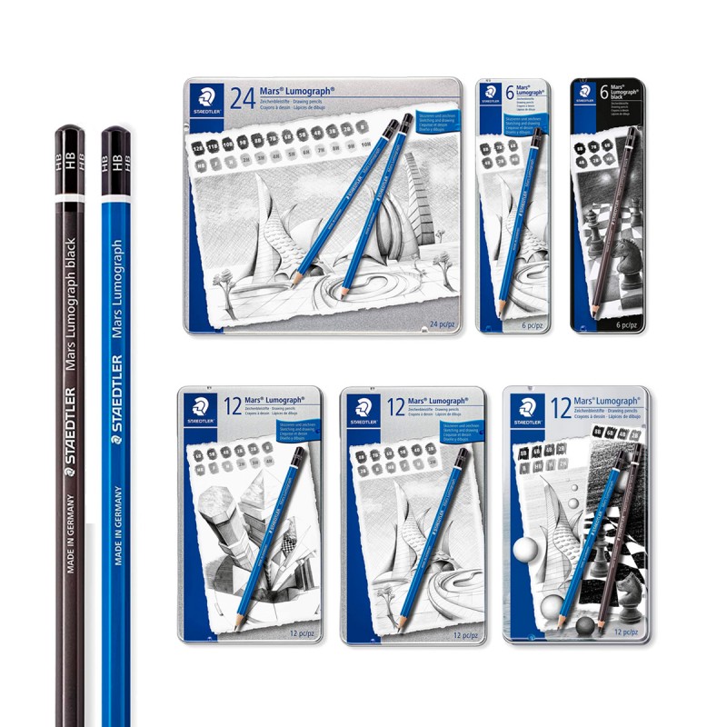 Set Lápices Grafito Mars Lumograph de Staedtler  - Casa Piera