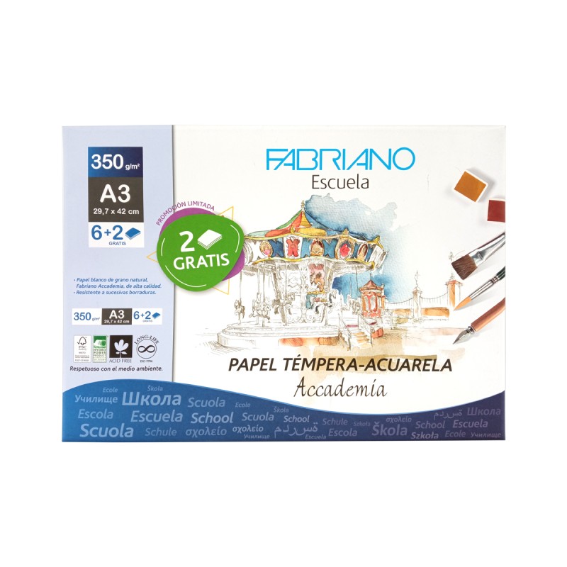 Pack Acuarela Fabriano 350 gr