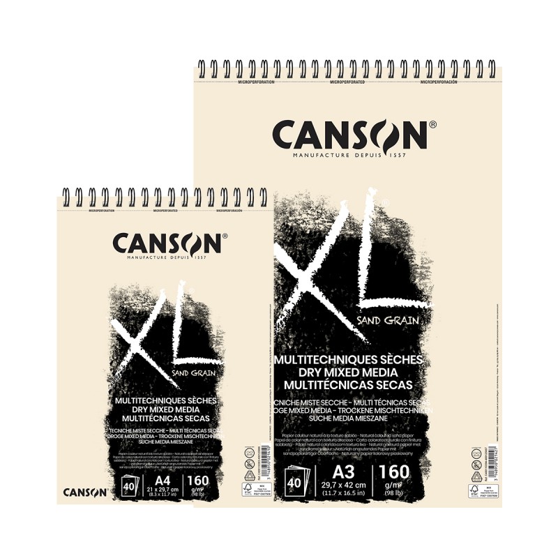 Canson XL Multi-Technique Dry Pads (colore sabbia) con spirale