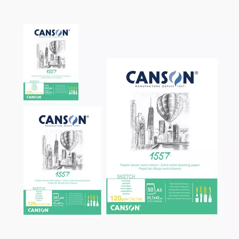 Canson 1557 A4 (21 x 29,7cm) - 50 Hojas de 120 Gsm