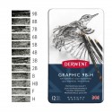 Set 12 matite grafiche Derwent in grafite