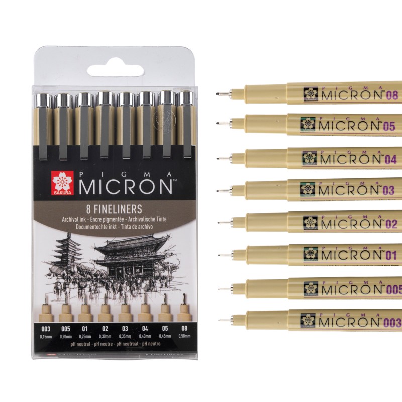 Set 8 Rotuladores Pigma Micron Sakura