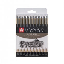 Set 10 Rotuladores Pigma Micron Sakura 