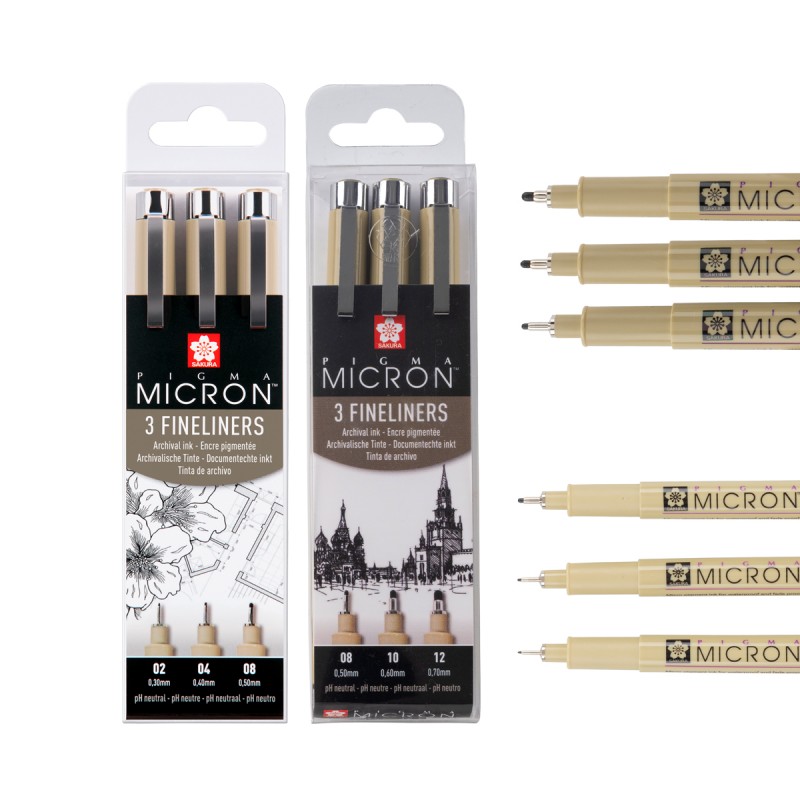 Set 3 Rotuladores Pigma Micron Sakura