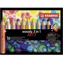 Matite colorate Stabilo Woody Arty Black Box Set