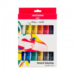 Set Acrílicos Amsterdam Tubo 12 x 20 mL Casa Piera Barcelona