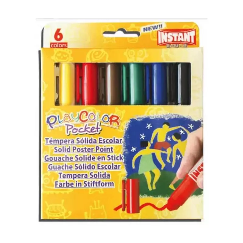Playcolor Téxtil 6 colores - Témpera solida para niños