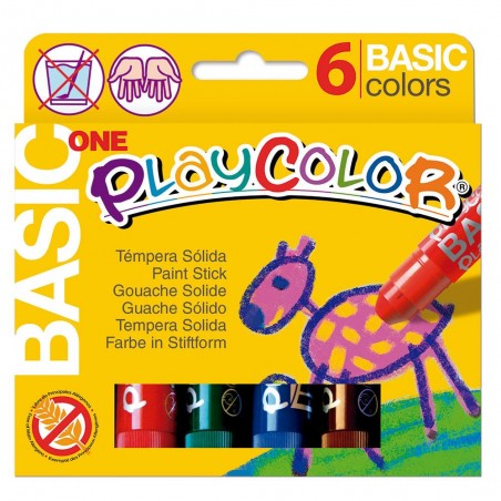 Témpera sólida PlayColor, caja de 6 - Taller de dibujo y pintura