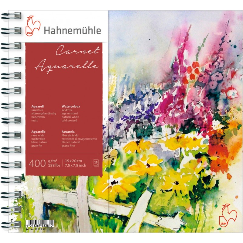 Carnet Acuarela Hahnemule 400g 15h