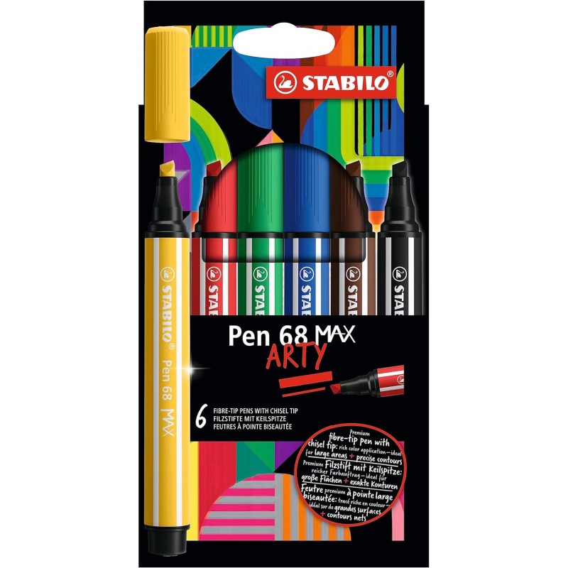 Set di 6 pennarelli Stabilo Pen 68 Max Arty