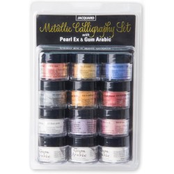 Set Pearl Ex Metallic Caligraphy Jacquard | Casa Piera Belles Arts Barcelona
